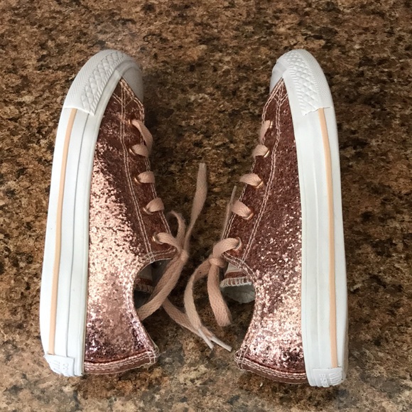 CONVERSE Pink Sparkle Glitter Girls Sneakers | 1 - Picture 8 of 12